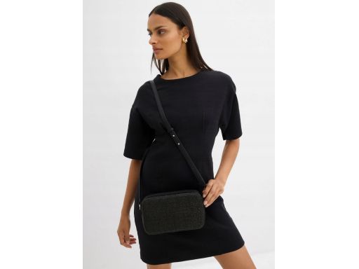 B.P.C sukienka shirtowa czarna bawełniana z zaszewkami ^40/42