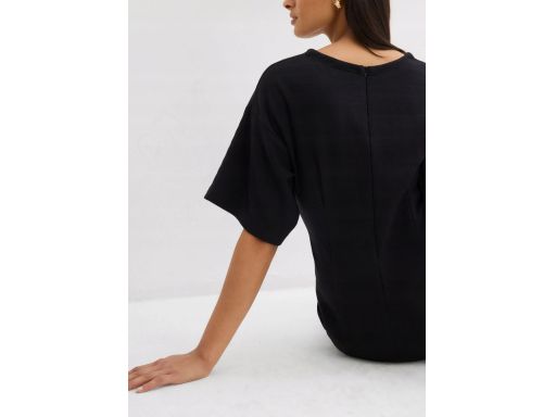 B.P.C sukienka shirtowa czarna bawełniana z zaszewkami ^40/42