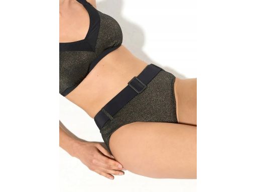 B.P.C ekskluzywne bikini czarne ze złotą nitką r.46