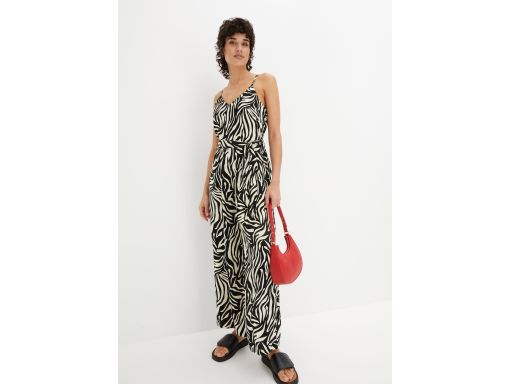 B.P.C kombinezon kremowo -czarny wzó zebry ^50