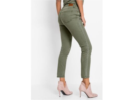 B.P.C oliwkowe spodnie z lampasami z dżetów 52.