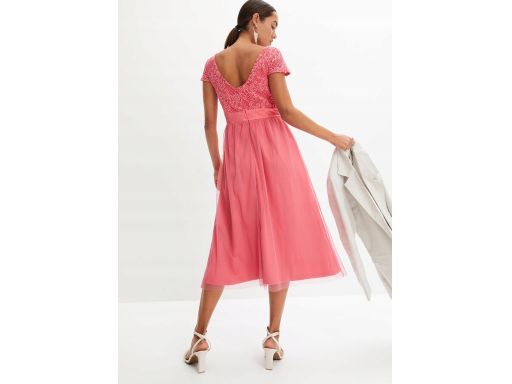 B.P.C sukienka różowa z koronką ^44