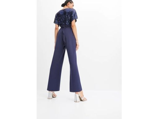 B.P.C elegancki kombinezon z cekinami granatowy 40/42.