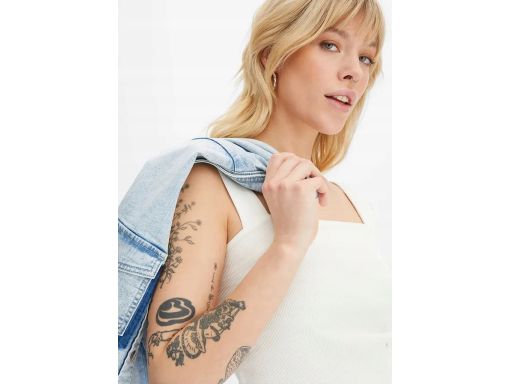 B.P.C 2-pak krótki top w prążek bawełniany szerokie ramiączka 48/50.