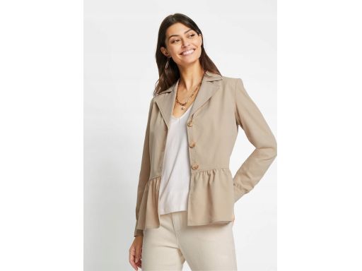 B.P.C kurtka krótka z baskinką płaszcz beżowa ^42
