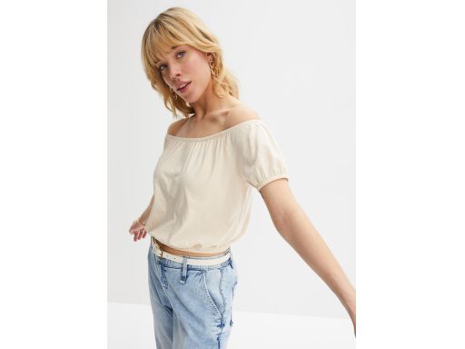 B.P.C krótka bluzka beżowa 40/42.