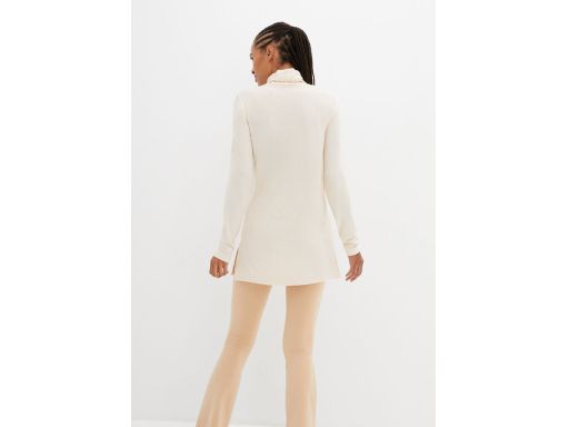 B.P.C długa bluzka dzianinowa z golfem jasny beż 48/50.