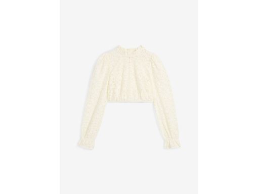 B.P.C damska bluzka koronkowa w stylu ludowym ecru r.48