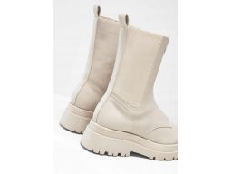 B.P.C beżowe botki damskie na grubej podeszwie r.42