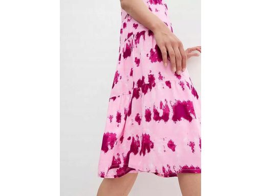 B.P.C letnia krótka midi bawełniana we wzory różowa ^42