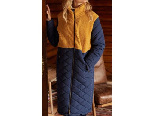 B.P.C płaszcz pikowany ze wstawką boucle polarowego baranka r.52