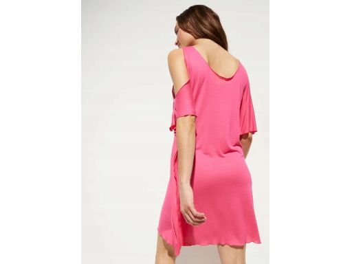 B.P.C sukienka plażowa różowa z nadrukiem z wycięciami r.48/50