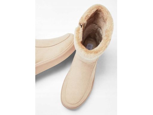 B.P.C botki z futerkiem beżowe eko zamsz ^41