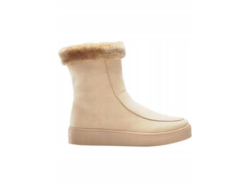 B.P.C botki z futerkiem beżowe eko zamsz ^41