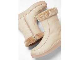 B.P.C botki z futerkiem beżowe eko zamsz ^41