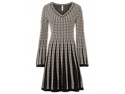 B.P.C dzianinowa sukienka we wzory z efektem plisowania r.44/46