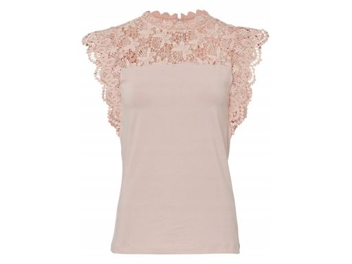 B.P.C bluzka brudny róż bez rękawów z koronką r.52/54