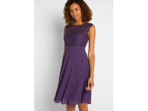 B.P.C fioletowa sukienka z koronką PREMIUM r.40