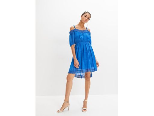 B.P.C niebieska sukienka z koronką asymetryczna dłuższy tył 40.