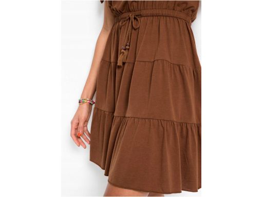 B.P.C brązowa sukienka shirtowa z falbanami r.44/46