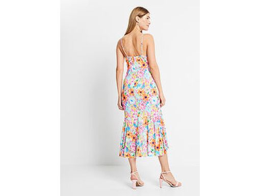 B.P.C wielokolorowa sukienka na ramiączka asymetryczna r.36/38