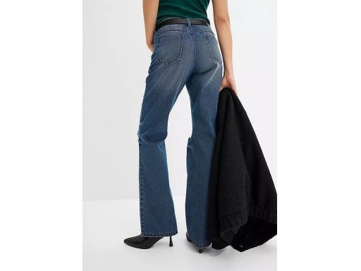 B.P.C jeansy damskie proste z dziurami i z paskiem w komplecie 46.