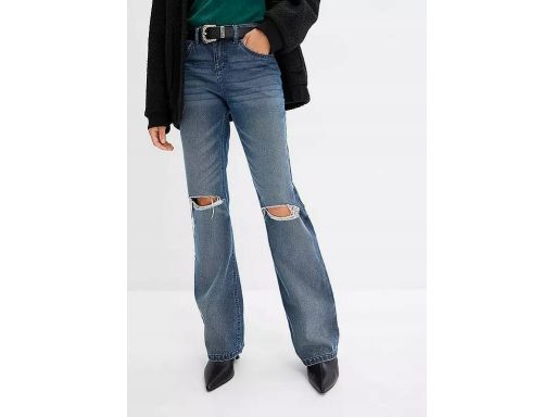 B.P.C jeansy damskie proste z dziurami i z paskiem w komplecie 46.