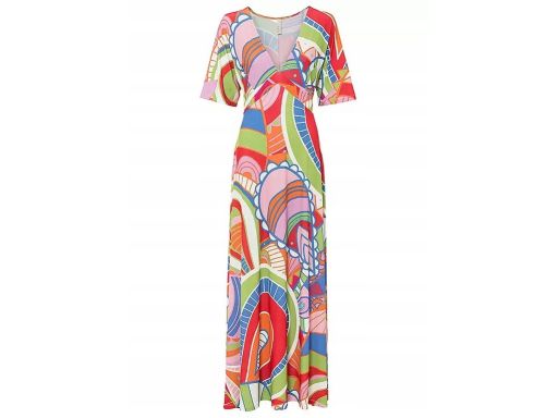 B.P.C długa sukienka maxi w kolorowe wzory 36/38.