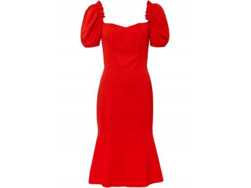 B.P.C sukienka czerwona midi falbany r.44/46