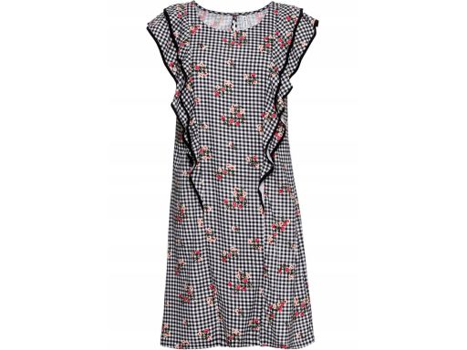 B.P.C sukienka w pepitkę i kwiaty 38.