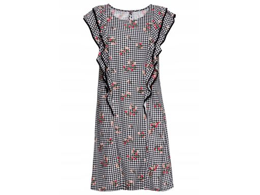 B.P.C sukienka w pepitkę i kwiaty 38.