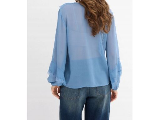 B.P.C bluzka z koronką i falbankami niebieska r.50