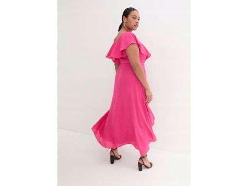 B.P.C szyfonowa sukienka asymetryczna różowa 42.