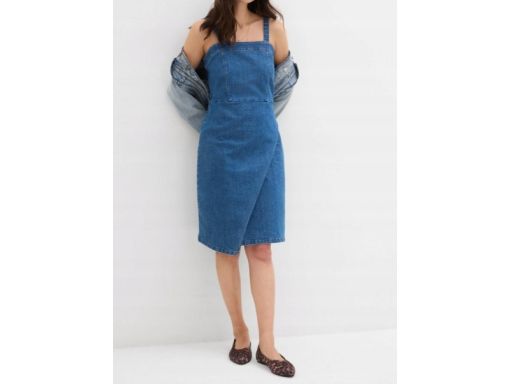 B.P.C sukienka jeansowa na ramiączka z założeniem kopertowym r.40