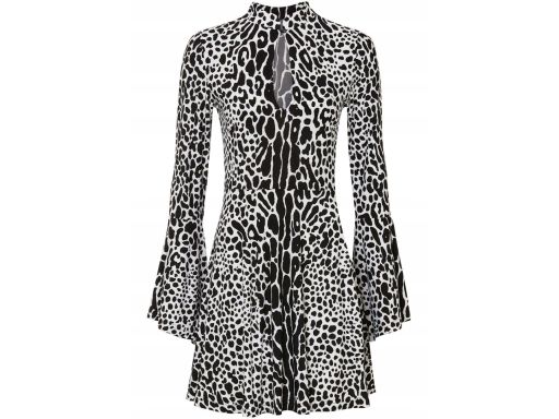 B.P.C mini sukienka czarno-biała z szerokimi rękawami ^36/38