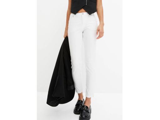 B.P.C jeansy damskie białe 7/8 ze stretchem rurki ^48