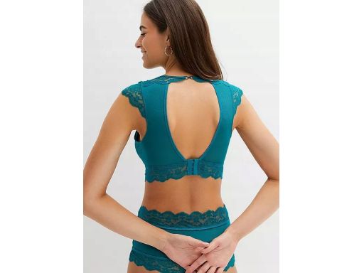 B.P.C biustonosz braletka-top koronkowy szmaragdowy r.44