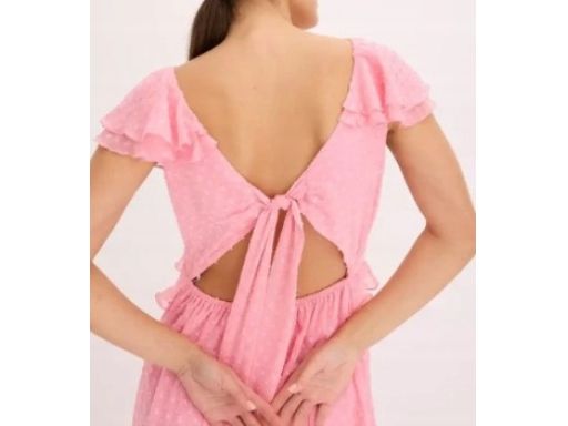 B.P.C sukienka różowa odkryte plecy z wiązaniem na plecach ^42