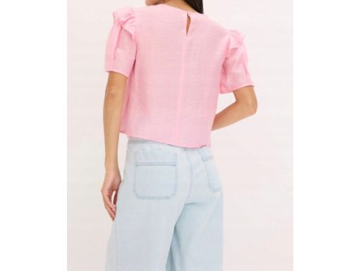 B.P.C różowa bluzka z falbankami z lyocellu 50.