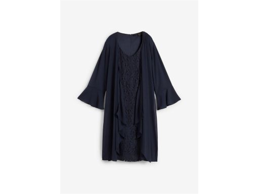 B.P.C sukienka 2w1 granatowa koronkowa z szyfonowym wdziankiem r.42