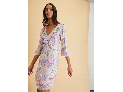 B.P.C sukienka w kwiaty z falbankami ^40