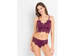 B.P.C biustonosz bordowy z koronką modny r.38