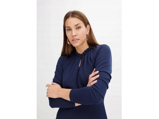 B.P.C sukienka granatowa z marszczeniem r.44/46