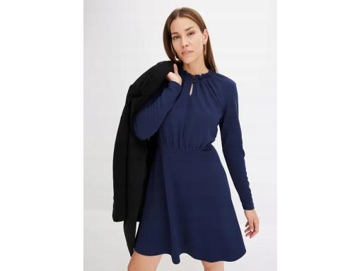B.P.C sukienka granatowa z marszczeniem r.44/46