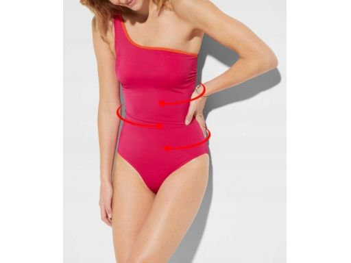 B.P.C kostium jednoczęściowy asymetryczny różowy na jedno ramię 48.