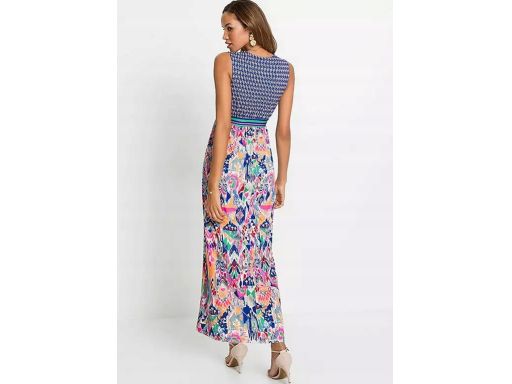 B.P.C sukienka długa, kolorowa we wzorki 40/42.
