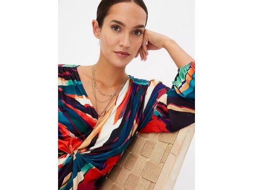 B.P.C sukienka długa we wzory z przewiązaniem r.36/38