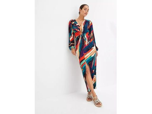 B.P.C sukienka długa we wzory z przewiązaniem r.36/38