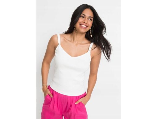 B.P.C top śmietanowy prążkowany r.40/42