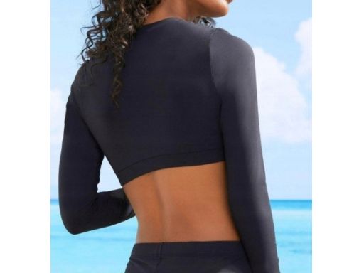 B.P.C bikini czarne szybkoschnące długi rękaw i krótki legginsy szorty
